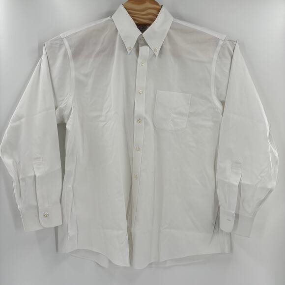 Brooks Brothers 17-34 White Long Sleeve Button Down Regent Fit Dress Shirt - Picture 4 of 5